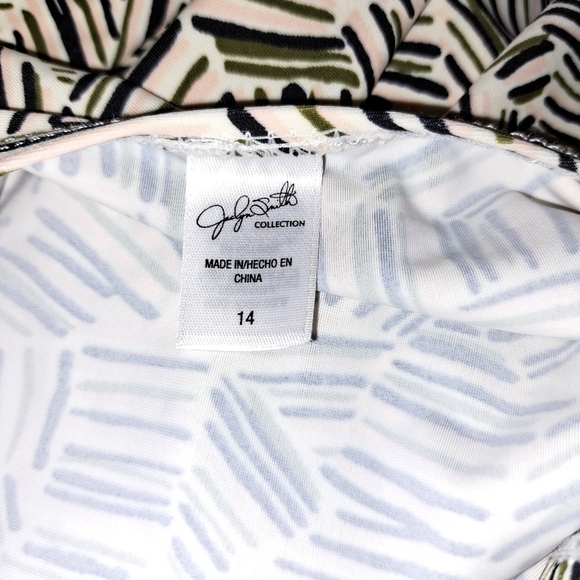 Jacklyn Smith ClassyGeometric Black and White Women's Size 14 One-Piece Swimsuit - Picture 3 of 3